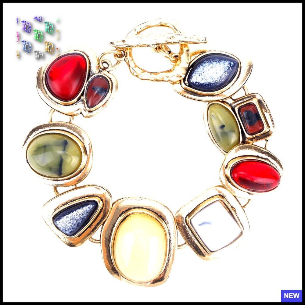 Geometric Resin Bracelet Vintage Ethnic Style Retro Chic Statement Jewelry